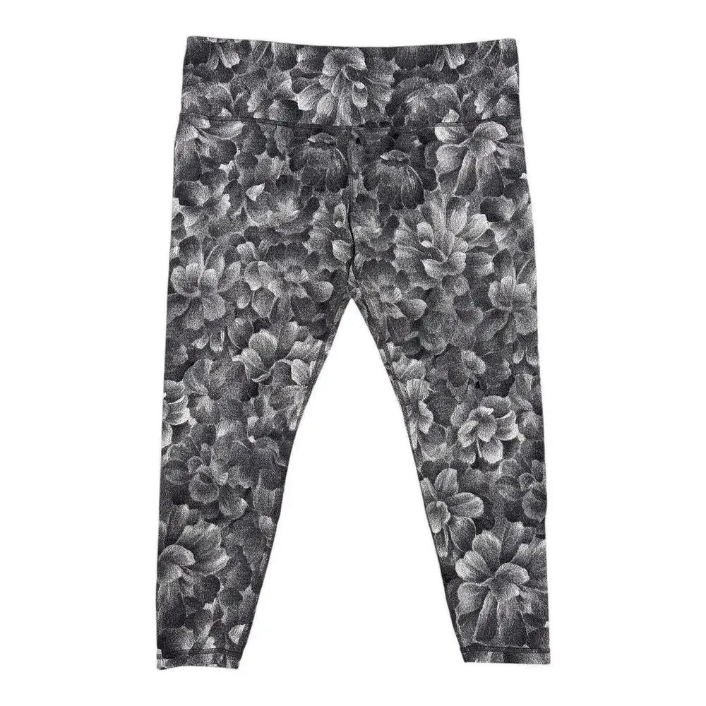 Athleta Elation Textured Tight Womens Legging 2X High Rise Shaping Black Gray